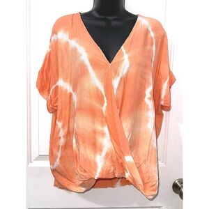 Main Strip orange tie dye top